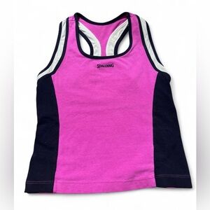 Vintage Spalding Pink and Black Athletic Tank Top
